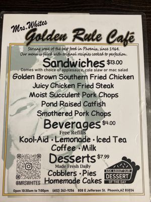 Menu photo 5 Mrs White's Golden Rule Cafe Phoenix, AZ Menu photo 5 Mrs White's Golden Rule Cafe Phoenix, AZ