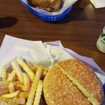 Good Time Lounge - Patty melt rear, burger front. - Lounges Near Me - Belleview, Florida