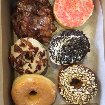 OMG Donuts & Bakery - Apple fritter, strawberry vanilla cream, bacon, Oreo, glaze, peanut buttet - Donuts Near Me - Concord, North Carolina