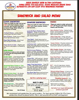 Menu photo 8 Great Harvest Bread Company Johns Creek, GA