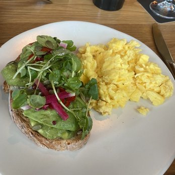Chica Miami - Avocado toast with side of scrambled eggs - Latin American Near Me - Miami, Florida Chica Miami - Avocado toast with side of scrambled eggs - Latin American Near Me - Miami, Florida