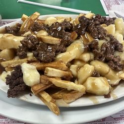 Claudette & Dean's Place - Hamburger poutine was delicious, just a little too cheesy for me. Otherwise perfect
