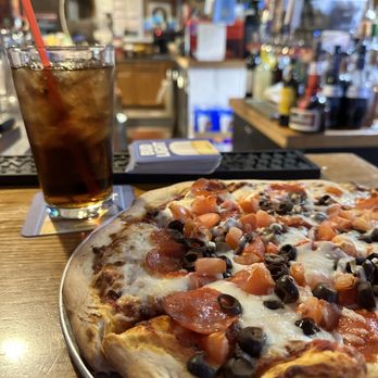 Hero's Pizzeria & Tavern - Pizza with pepperoni, black olives and tomatoes - Italian Near Me - Aurora, Colorado Hero's Pizzeria & Tavern - Pizza with pepperoni, black olives and tomatoes - Italian Near Me - Aurora, Colorado