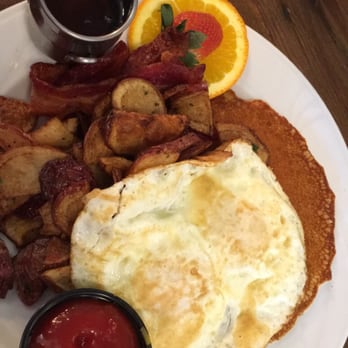 The Cutting Board - Breakfast special! Bacon is ridiculous, everything tastes so fresh. Fried pancake - Breakfast & Brunch Near Me - Aurora, Ohio The Cutting Board - Breakfast special! Bacon is ridiculous, everything tastes so fresh. Fried pancake - Breakfast & Brunch Near Me - Aurora, Ohio