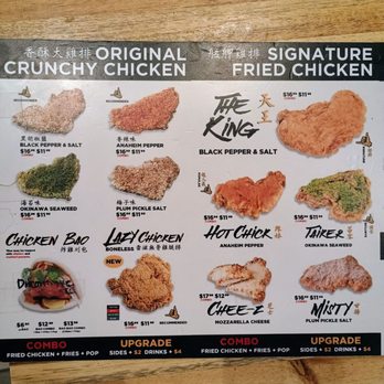 Monga Fried Chicken - Menu, sept 2025 - Taiwanese Near Me - Toronto, Ontario