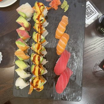 Kanji OTR - Rainbow roll, Juanito roll, salmon and tuna sushi - Sushi Bars Near Me - Cincinnati, Ohio Kanji OTR - Rainbow roll, Juanito roll, salmon and tuna sushi - Sushi Bars Near Me - Cincinnati, Ohio