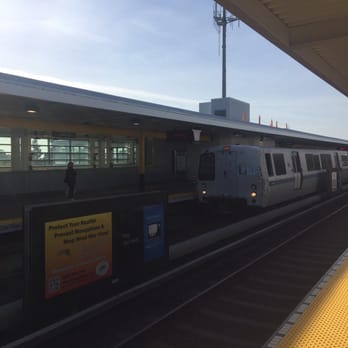 BART - Union City Station - 9 cars Fremont train on Platform 1. - Public Transportation Near Me - Union City, California
