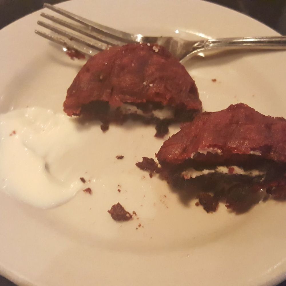 The Committed Pig - Fried red velvet oreos with extra cream! - Breakfast & Brunch Near Me - Morristown, New Jersey The Committed Pig - Fried red velvet oreos with extra cream! - Breakfast & Brunch Near Me - Morristown, New Jersey