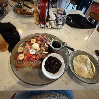 The Breakfast Corner - The Harvest French toast, with over medium eggs on the side. - Breakfast & Brunch Near Me - St. Louis, Missouri The Breakfast Corner - The Harvest French toast, with over medium eggs on the side. - Breakfast & Brunch Near Me - St. Louis, Missouri