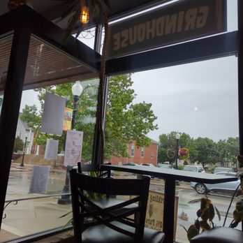 Grindhouse Cafe - a view of a street through a window - Cafes Near Me - Whiting, Indiana Grindhouse Cafe - a view of a street through a window - Cafes Near Me - Whiting, Indiana