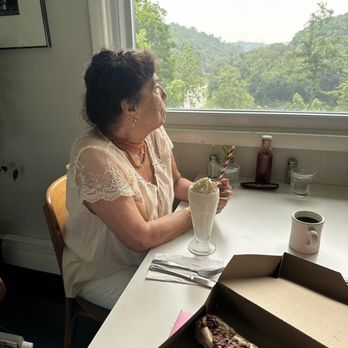 Gracie's Luncheonette - Bourbon milkshake with various doughnuts - American Near Me - Leeds, New York Gracie's Luncheonette - Bourbon milkshake with various doughnuts - American Near Me - Leeds, New York