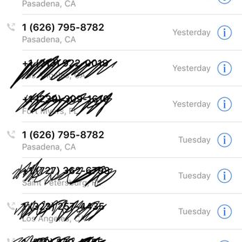 Pasadena Screens - My call log showing the 2 calls on Tuesday, 1 call on Wednesday, and 1 call today. - Windows Installation Near Me - Monrovia, California Pasadena Screens - My call log showing the 2 calls on Tuesday, 1 call on Wednesday, and 1 call today. - Windows Installation Near Me - Monrovia, California