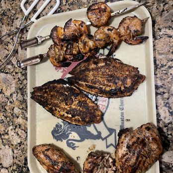 Angie’s Lobster - This is a picture of my blackened catfish, shrimp and chicken. - Seafood Near Me - Plano, Texas