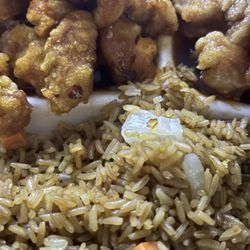 Best China - Vegetable fried rice and orange chicken.