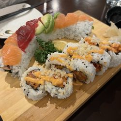Sushi Bar - Spicy rolls rainbow rolls crunchy rolls salmon and tuna rolls