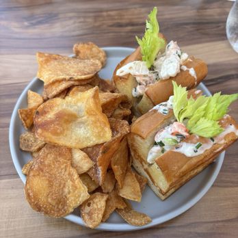 Reef on the Water - The full shrimp roll appetizer as served - Seafood Near Me - Long Beach, California Reef on the Water - The full shrimp roll appetizer as served - Seafood Near Me - Long Beach, California
