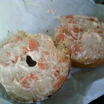 Natural Sensations - garlic bagel with smoked salmon cream cheese... yummm $2 - Health Markets Near Me - San Francisco, California Natural Sensations - garlic bagel with smoked salmon cream cheese... yummm $2 - Health Markets Near Me - San Francisco, California