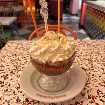 Serendipity 3 - Times Square - My vegan Coconut frozen hot chocolate. - American Near Me - New York, New York Serendipity 3 - Times Square - My vegan Coconut frozen hot chocolate. - American Near Me - New York, New York