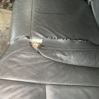 Dallas Leather Reconditioning Specialist - Before Photo - Furniture Reupholstery Near Me - Garland, Texas