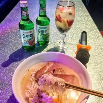 Take One Karaoke & Lounge - New flavours apple and peach soju plus instant noodle with spam and egg - Karaoke Near Me - Markham, Ontario Take One Karaoke & Lounge - New flavours apple and peach soju plus instant noodle with spam and egg - Karaoke Near Me - Markham, Ontario