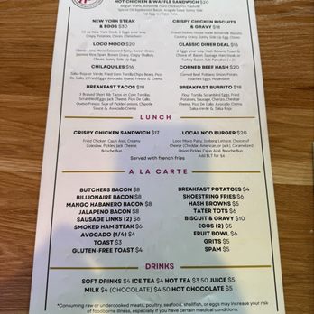The Local Nod Cafe - Menu 2 - Breakfast & Brunch Near Me - Huntington Beach, California