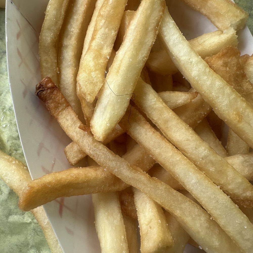 There was a hair on the fries not mine (my hair is long and braided) There was a hair on the fries not mine (my hair is long and braided)