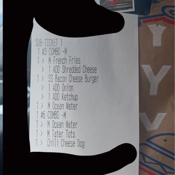 Sonic Drive-In - Receipt - Burgers Near Me - Rochester, New York