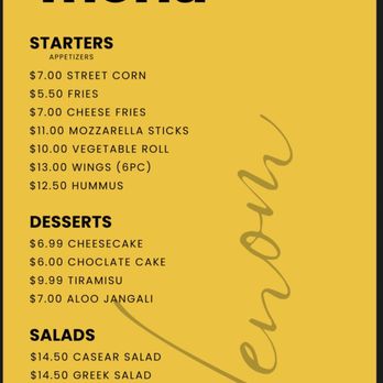 Venom Hookah - Menu - starters, dessert, salads - Hookah Bars Near Me - Winnetka, California