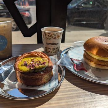 Swadesi Cafe - Malai custard croissant and breakfast sandwich - Bakeries Near Me - Chicago, Illinois