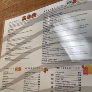 Bacon Bitch - THE MENU - Main bitch, side bitch, extra bitch , thristy bitch - Sandwiches Near Me - Miami Beach, Florida