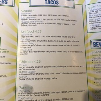 Avo Taco - Menu: Taco options - Cocktail Bars Near Me - New Hyde Park, New York Avo Taco - Menu: Taco options - Cocktail Bars Near Me - New Hyde Park, New York