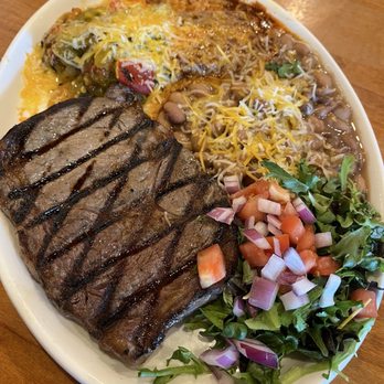 Indian Pueblo Kitchen - Steak & Christmas Blue Corn Enchiladas - New American Near Me - Albuquerque, New Mexico