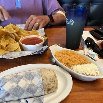 El Taco Shop - Burrito with side of beans & rice. - Mexican Near Me - Montgomery, Alabama
