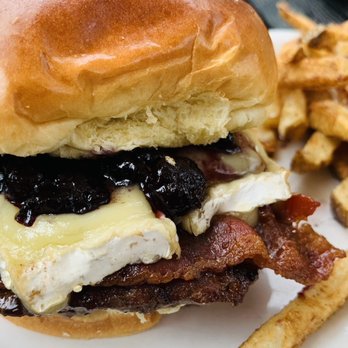 Hecks - Avon - Blueberry Brie Burger - New American Near Me - Avon, Ohio Hecks - Avon - Blueberry Brie Burger - New American Near Me - Avon, Ohio