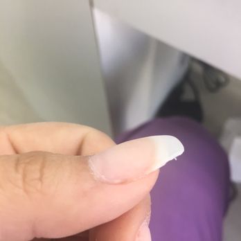 Sally's Nail Spa - This is how she left my nail and just put gel on top. Uneven surface and no filing on the side - Nail Salons Near Me - Temecula, California Sally's Nail Spa - This is how she left my nail and just put gel on top. Uneven surface and no filing on the side - Nail Salons Near Me - Temecula, California