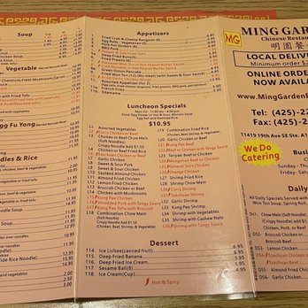 Ming Garden - Menu - Chinese Near Me - Everett, Washington