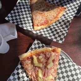 Cheese & Hawaiian Pizza slices- $3 range Cheese & Hawaiian Pizza slices- $3 range