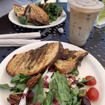 Urth Caffe - Vegan Panini Portabella and Iced Caffé Latté - Coffee & Tea Near Me - Laguna Beach, California Urth Caffe - Vegan Panini Portabella and Iced Caffé Latté - Coffee & Tea Near Me - Laguna Beach, California