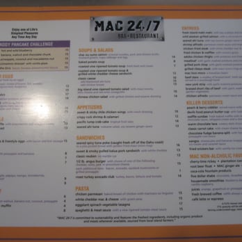 M.A.C. 24/7 - menu - American Near Me - Honolulu, Hawaii M.A.C. 24/7 - menu - American Near Me - Honolulu, Hawaii