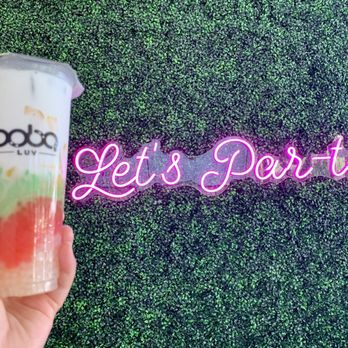 Boba Luv - Nam Van (coconut milk, palm sugar, jackfruit, cendols-pandan jelly, red pearls, white pearls); IG: @katzlundell - Bubble Tea Near Me - Fresno, California