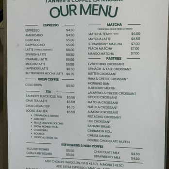 Tanner's Coffee - Menu September 2026 - Coffee & Tea Near Me - La Mirada, California Tanner's Coffee - Menu September 2026 - Coffee & Tea Near Me - La Mirada, California