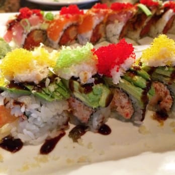 Amakara - Klondike roll in the front, spicy crunchy tuna roll in the back - Sushi Bars Near Me - Dublin, California Amakara - Klondike roll in the front, spicy crunchy tuna roll in the back - Sushi Bars Near Me - Dublin, California