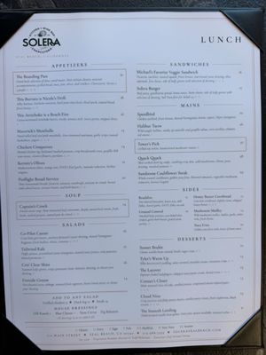 Menu photo 1 Solera Seal Beach, CA Menu photo 1 Solera Seal Beach, CA