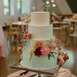 a wedding cake on a table