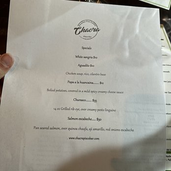 Chacra- pisco bar Peruvian Cuisine - Specials menu - Peruvian Near Me - New Haven, Connecticut