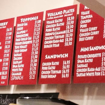 Volcano - Menu - Japanese Curry Near Me - San Francisco, California