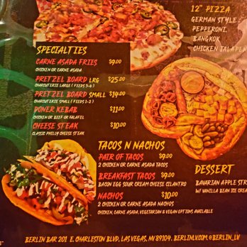 Berlin Bar - Menu #1 - Beer Bar Near Me - Las Vegas, Nevada