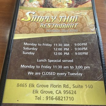 Simply Thai - Thai Near Me - Elk Grove, California