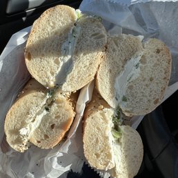 Supposed to be a toasted bagel with cream cheese Supposed to be a toasted bagel with cream cheese