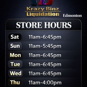 Krazy Binz - Business hours - Discount Store Near Me - Edmonton, Alberta Krazy Binz - Business hours - Discount Store Near Me - Edmonton, Alberta